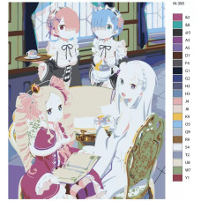 Живопись по номерам BRUSHES-PAINTS Аниме - Re: Zero (Ре: Зеро). Рем, Эмилия, Беатрис, Рам Живопись по номерам BRUSHES-PAINTS Аниме - Re: Zero (Ре: Зеро). Рем, Эмилия, Беатрис, Рам