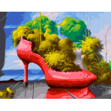 Живопись по номерам Paintboy Клумба в туфле 40x50