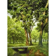 Картина по номерам Paintboy Мостик в лесу, 40x50 см