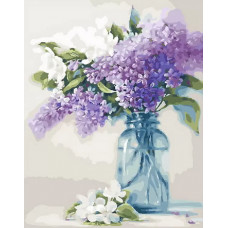 Живопись по номерам Paintboy Сирень в банке 40x50