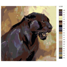Живопись по номерам BRUSHES-PAINTS Черная Пантера