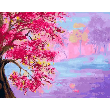 Картина по номерам Paintboy Цветение сакуры, 40x50 см
