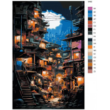 Живопись по номерам BRUSHES-PAINTS Вечерний Токио