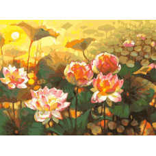 Картина по номерам Белоснежка Таинственный мир лотоса, 30x40