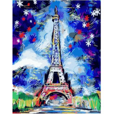 Картина по номерам Paintboy PK 45092 Зимние краски у Эйфелевой башни 40*50 Эксклюзив