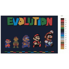 Живопись по номерам BRUSHES-PAINTS Super Mario (супер Марио). Эволюция Марио