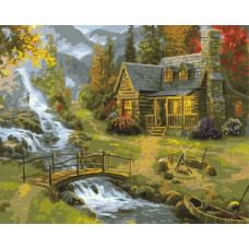 Картина по номерам Цветной Домик в Альпах, 40x50