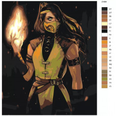 Картина по номерам BRUSHES-PAINTS Скорпион Женщина Mortal Combat Z699 40x50см Картина по номерам BRUSHES-PAINTS Скорпион Женщина Mortal Combat Z699 40x50см