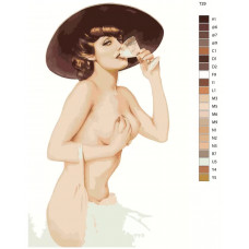 Живопись по номерам BRUSHES-PAINTS Женщина с мартини