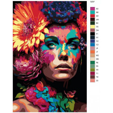 Живопись по номерам BRUSHES-PAINTS Девушка с цветами. Фейерверк цветов