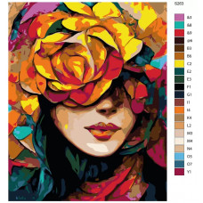 Живопись по номерам BRUSHES-PAINTS Девушка с цветами. Дыхание осени