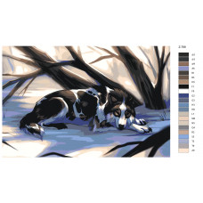 Живопись по номерам BRUSHES-PAINTS Сон собаки в снегу
