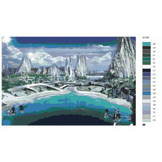 Живопись по номерам BRUSHES-PAINTS Город в гораx