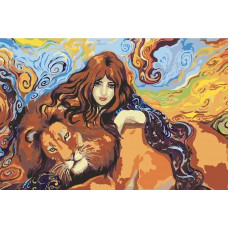 Картина по номерам Живопись по Номерам Девушка со львом, 40x60