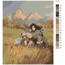 Живопись по номерам BRUSHES-PAINTS Восточные войны. Девочка-воин с волком Живопись по номерам BRUSHES-PAINTS Восточные войны. Девочка-воин с волком