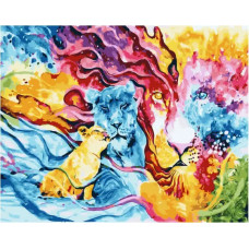 Картина по номерам Paintboy GX 33266 Красочное семейство львов 40*50