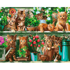 Картина по номерам Paintboy Озорные котята, 40x50 см