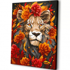 Картина по номерам на холсте ART and Relax Огненный лев 40x50