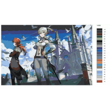 Картина по номерам BRUSHES-PAINTS Genshin Impact - Джинн и Дилюк Y662 40x60 см Картина по номерам BRUSHES-PAINTS Genshin Impact - Джинн и Дилюк Y662 40x60 см