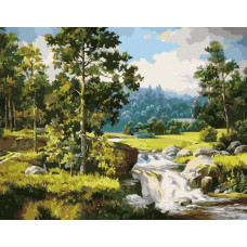 Картина по номерам  Paintboy (Premium) У лесной реки