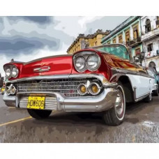 Картина по номерам на холсте с подрамником Paintboy Красное ретро машина 40x50 GX34121