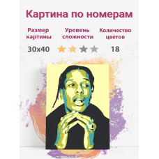 Картина по номерам Раскрасим сами репер A$AP Rocky Асап Роки холст на подрамнике 30х40 см Картина по номерам Раскрасим сами репер A$AP Rocky Асап Роки холст на подрамнике 30х40 см