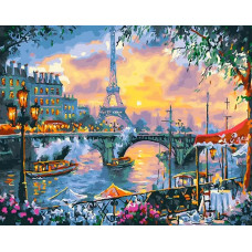 Картина по номерам Paintboy Париж на закате, 40x50 см