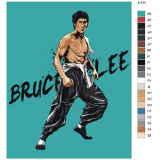 Живопись по номерам BRUSHES-PAINTS Актер Брюс Ли