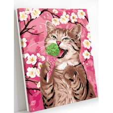Картина по номерам Art on Canvas Кошка с мороженым AC235 40х50 см