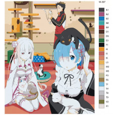Живопись по номерам BRUSHES-PAINTS Аниме - Re: Zero (Ре: Зеро). Рем, Эмилия и Нацуки Субару Живопись по номерам BRUSHES-PAINTS Аниме - Re: Zero (Ре: Зеро). Рем, Эмилия и Нацуки Субару