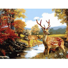 Картина по номерам Белоснежка Олени, 30x40