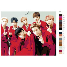 Живопись по номерам BRUSHES-PAINTS K-pop Monsta X Участники группы