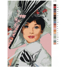 Живопись по номерам BRUSHES-PAINTS Портрет Одри xепберн