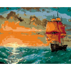 Картина по номерам Живопись по Номерам Закат на море, 40x50