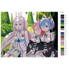 Живопись по номерам BRUSHES-PAINTS Аниме RE:ZERO. Рем, Рам и Эмилия. Rem, Ram и Emilia Живопись по номерам BRUSHES-PAINTS Аниме RE:ZERO. Рем, Рам и Эмилия. Rem, Ram и Emilia