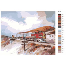 Живопись по номерам BRUSHES-PAINTS Поезд на горе