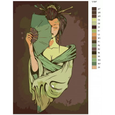 Живопись по номерам BRUSHES-PAINTS Гейша с веером Живопись по номерам BRUSHES-PAINTS Гейша с веером