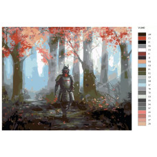 Живопись по номерам BRUSHES-PAINTS Самурай