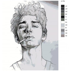 Живопись по номерам BRUSHES-PAINTS Скетч. Парень с сигаретой