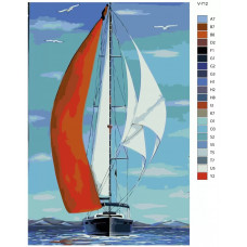 Живопись по номерам BRUSHES-PAINTS Красный парусник