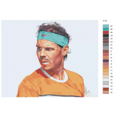 Живопись по номерам BRUSHES-PAINTS Теннисист Рафаэль Надаль