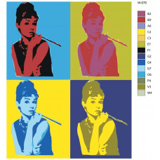 Живопись по номерам BRUSHES-PAINTS Репродукция картины - Одри Хепберн (Audrey Hepburn ). Художник Энди Уорхол Живопись по номерам BRUSHES-PAINTS Репродукция картины - Одри Хепберн (Audrey Hepburn ). Художник Энди Уорхол