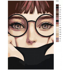 Живопись по номерам BRUSHES-PAINTS Застенчивая девушка в очках