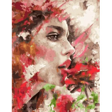Картина по номерам Paintboy Original Девушка с цветком, 40x50 см