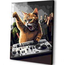 Картина по номерам на холсте ART and Relax Кот DJ 40x50