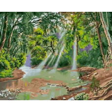 Живопись по номерам Paintboy Солнечные лучи в лесу 40x50