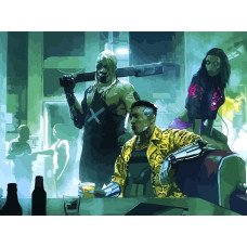Живопись по номерам Бруталити киберпанк cyberpunk 2077 ночной клуб с мафией - 2098