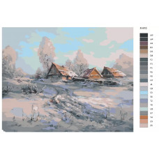 Живопись по номерам BRUSHES-PAINTS Деревня зимой. Пейзаж