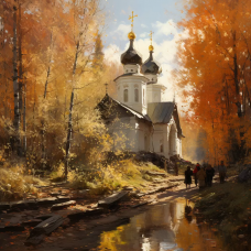 Живопись по номерам ВанГогВоМне Лесная церковь