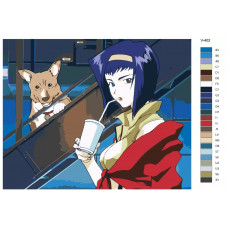 Живопись по номерам BRUSHES-PAINTS Аниме: Ковбой Бибоп (Cowboy Bebop). Фэй Валентайн (Faye Valentine)